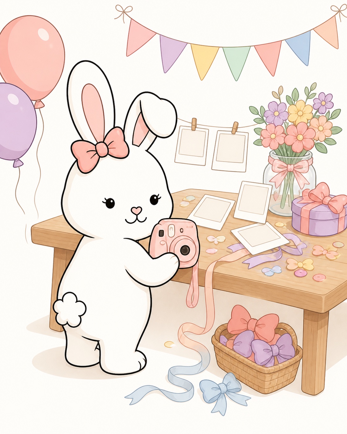 Bunny Blummy keeping photos, ribbons and celebration memories